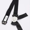 Flower Satin Ribbon Elastic Belt – Satin Bow Detail