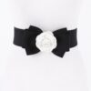 Flower Bow Wide Elastic Belt