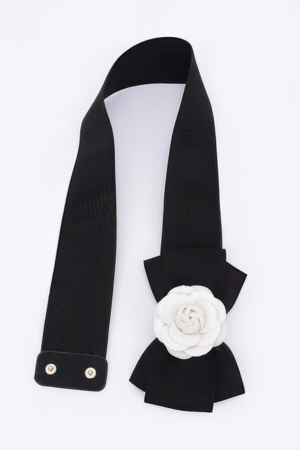 Flower Bow Wide Elastic Belt