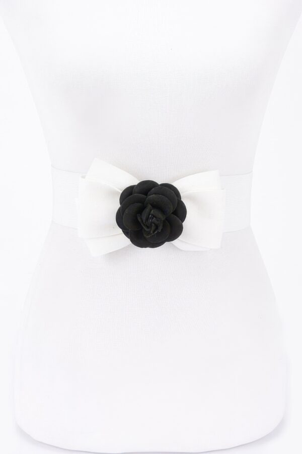 Flower Bow Wide Elastic Belt