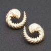 Metal Vintage Spiral Stud Earrings – 1.25″ Compact