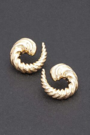 Metal Vintage Spiral Stud Earrings – 1.25″ Compact