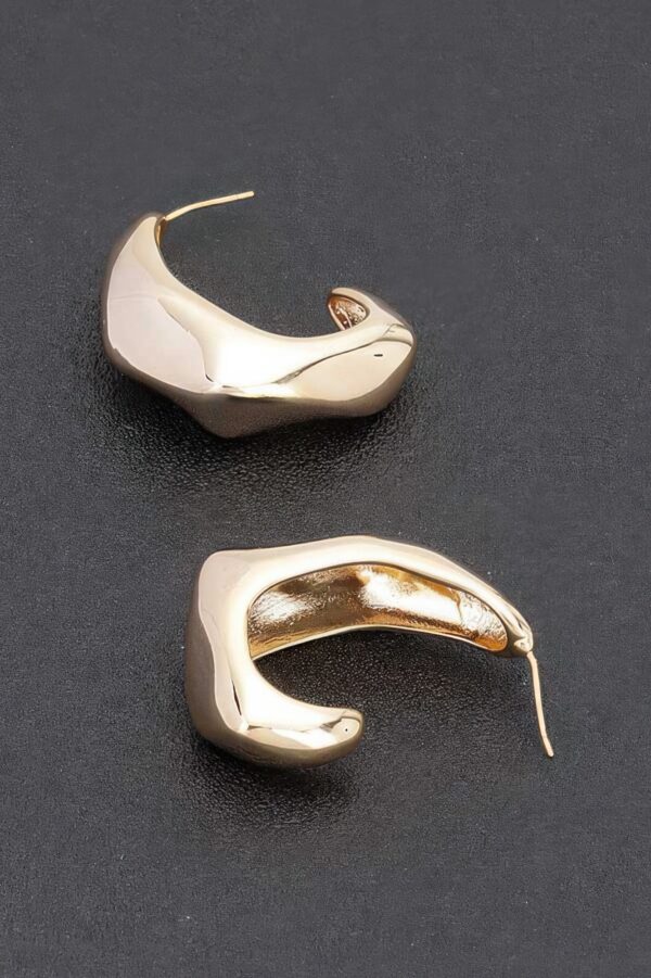 Curved Vintage Metal Hoop Earrings