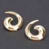 Spiral Metal Vintage Stud Earrings – Sculptural Antique Look