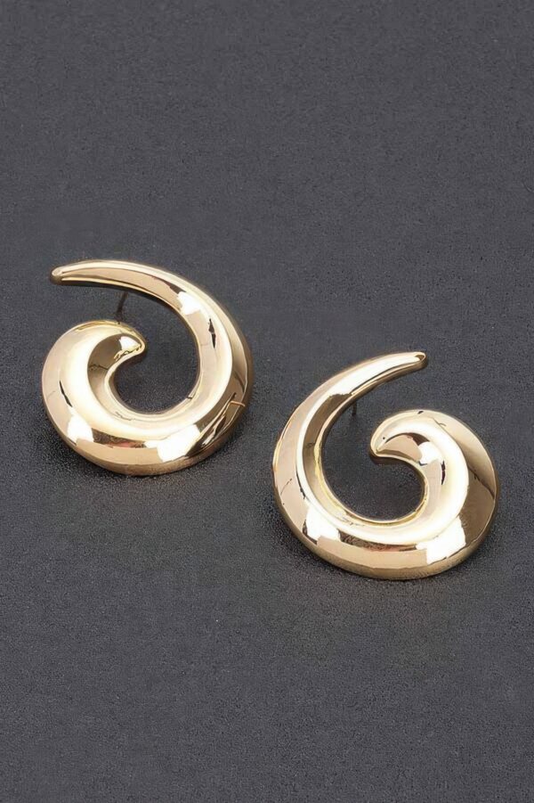 Spiral Metal Vintage Stud Earrings – Sculptural Antique Look