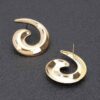 Spiral Metal Vintage Stud Earrings – Sculptural Antique Look