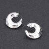 Spiral Metal Stud Earrings – Mixed Silver & Gold
