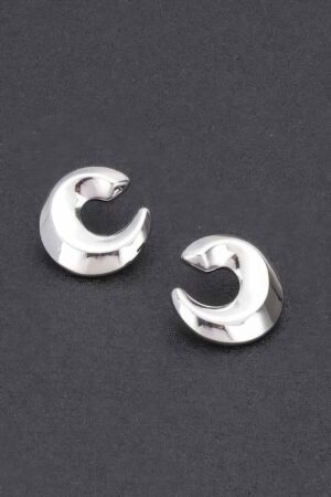 Spiral Metal Stud Earrings – Mixed Silver & Gold