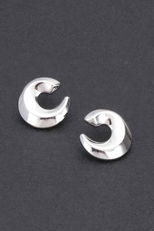 Spiral Metal Stud Earrings – Mixed Silver & Gold