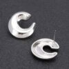 Spiral Metal Stud Earrings – Mixed Silver & Gold