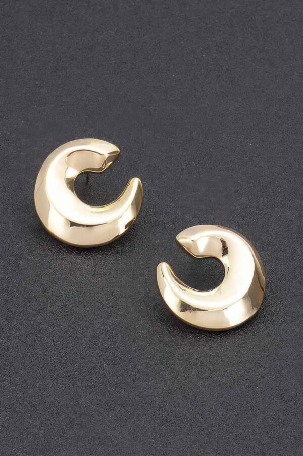 Spiral Metal Stud Earrings – Mixed Silver & Gold