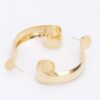 Elongated Polished Metal Hoop Earrings