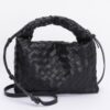 Woven Faux Leather Clutch with Detachable Strap