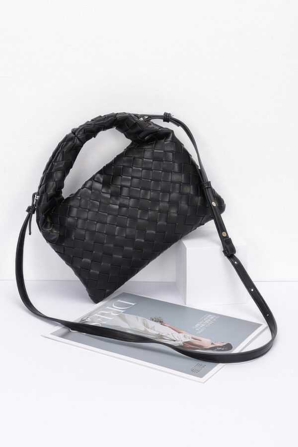Woven Faux Leather Clutch with Detachable Strap
