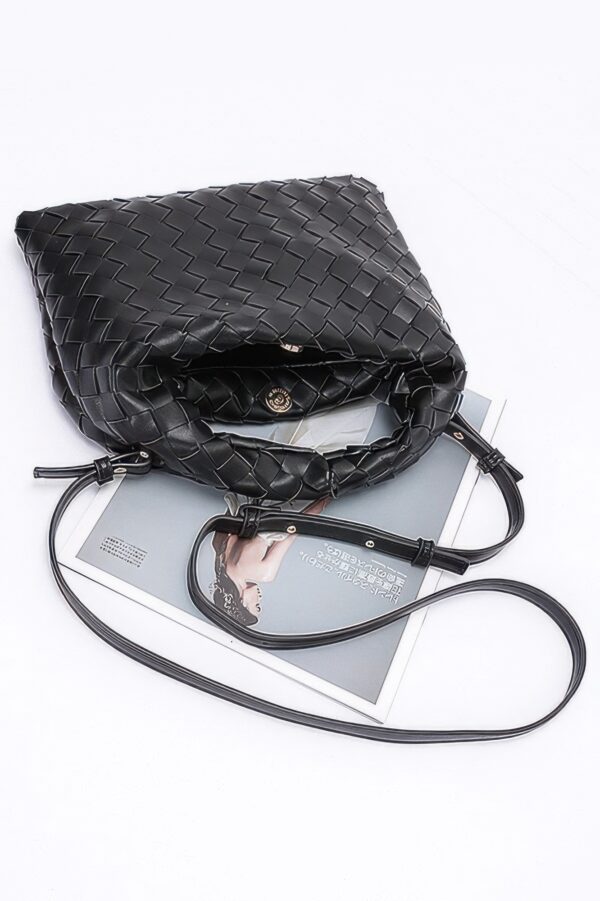 Woven Faux Leather Clutch with Detachable Strap