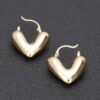 Polished Metal Heart Stud Earrings – 1″