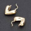 Polished Metal Heart Stud Earrings – 1″