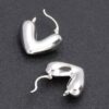 Polished Metal Heart Stud Earrings – 1″