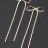 Snake Chain Ribbon Drop Earrings – Gold-Plated