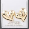 Shiny Twin Hearts Polished Stud Earrings