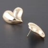 Shiny Twin Hearts Polished Stud Earrings