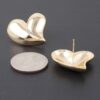 Shiny Twin Hearts Polished Stud Earrings