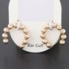 Shiny Beaded Hoop Earrings – Polished Textured Hoops