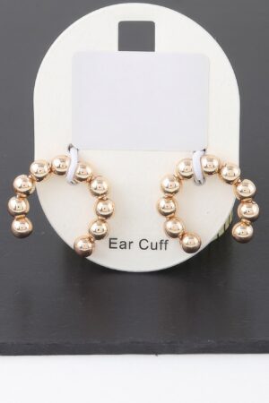 Shiny Beaded Hoop Earrings – Polished Textured Hoops