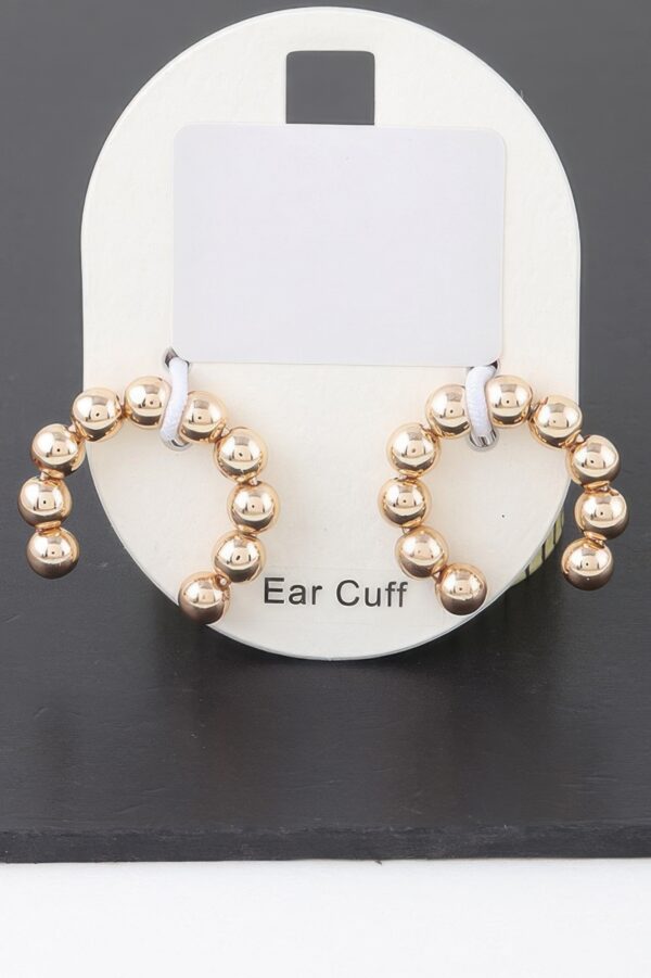 Shiny Beaded Hoop Earrings – Polished Textured Hoops