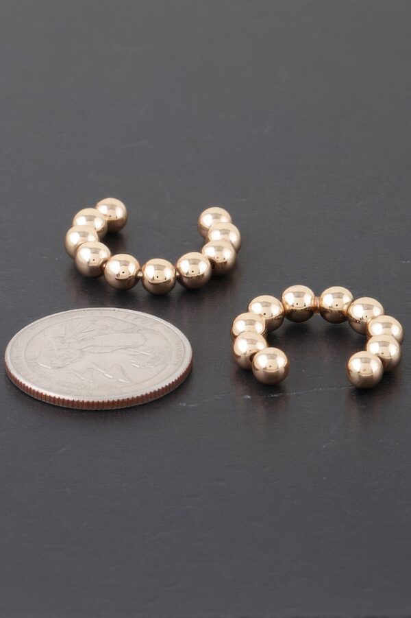 Shiny Beaded Hoop Earrings – Polished Textured Hoops