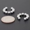 Shiny Beaded Hoop Earrings – Polished Textured Hoops