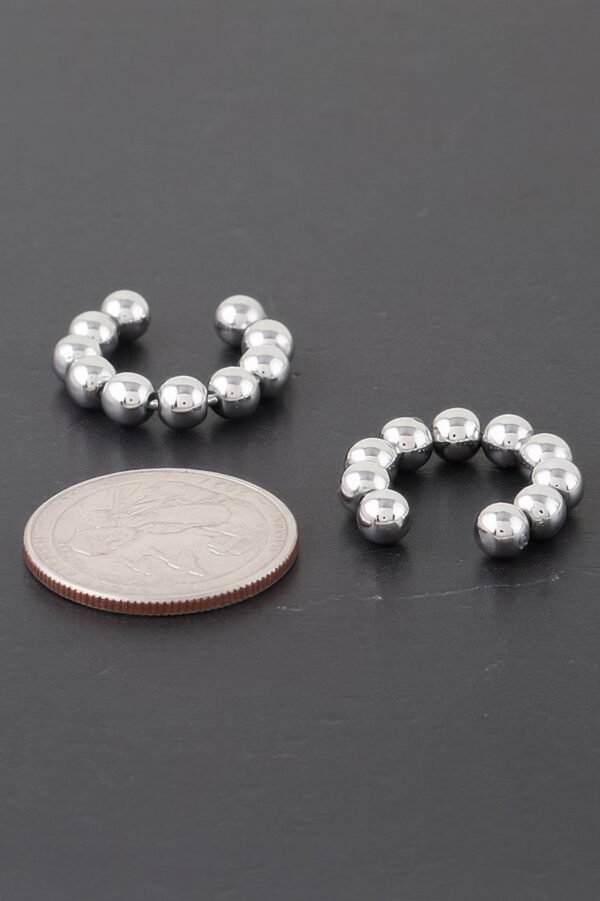 Shiny Beaded Hoop Earrings – Polished Textured Hoops
