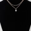 Double Cubic Crystal Chain Necklace – Layered Sparkle