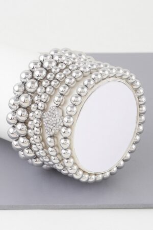 Multi-String Clove Bead Bracelet with Jewel Accents