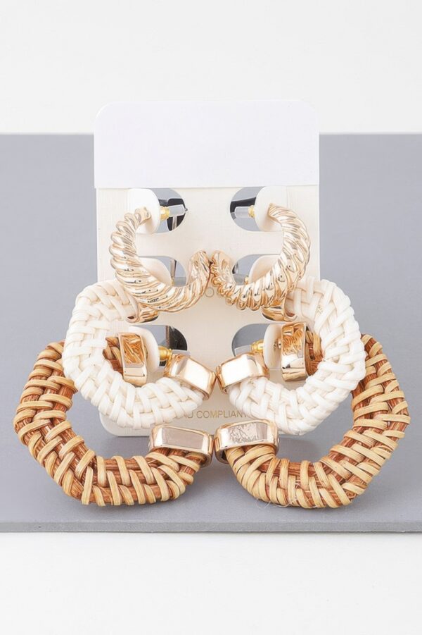 Geometric Weaved Hoop Earrings Set – Polished