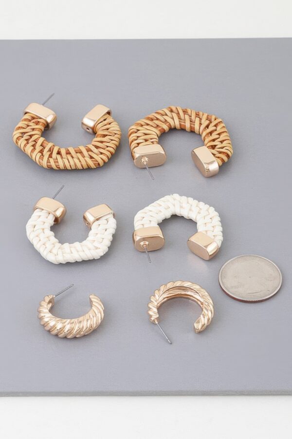 Geometric Weaved Hoop Earrings Set – Polished