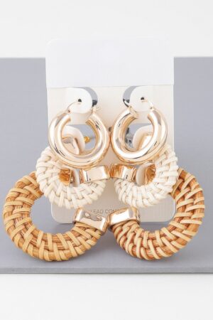 Triple Weave Hoop Earring Set – Mixed Braided Hoops