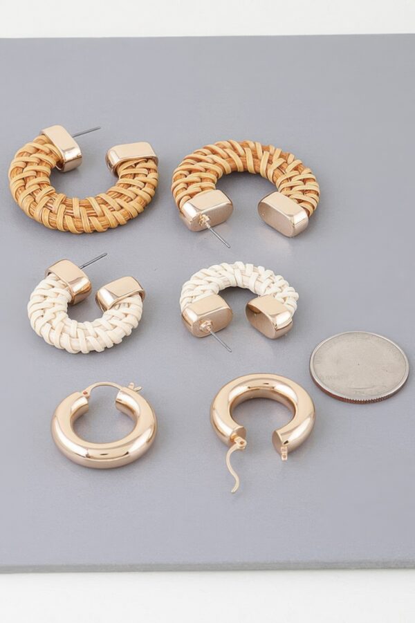 Triple Weave Hoop Earring Set – Mixed Braided Hoops