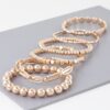 Multi-Bead & Chain Stretch Bracelet – Layered Metallic