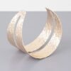 Hammered Double Wrap Cuff Bracelet – Sculptural Design
