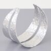 Hammered Double Wrap Cuff Bracelet – Sculptural Design