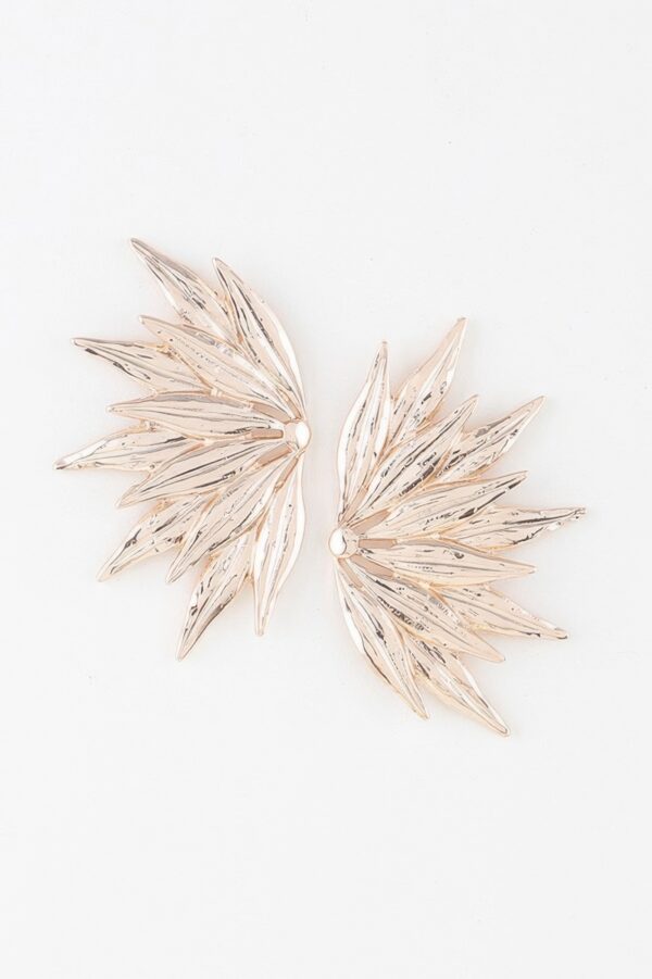 Flared Petal Wing Earrings – Sculptural Polished Drop