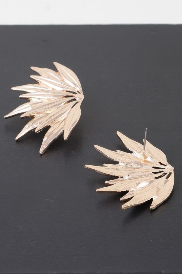 Flared Petal Wing Earrings – Sculptural Polished Drop