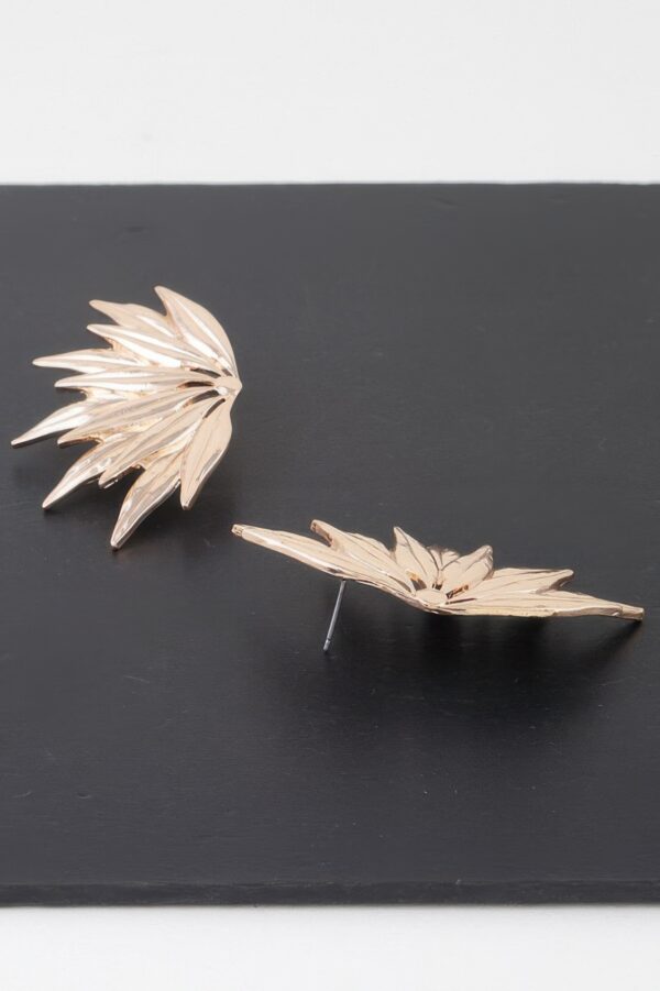 Flared Petal Wing Earrings – Sculptural Polished Drop