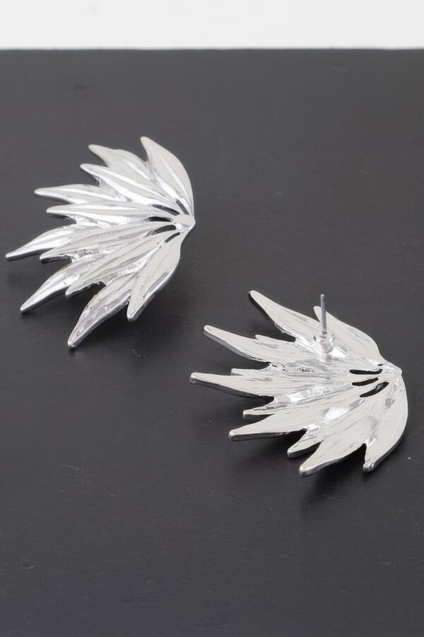 Flared Petal Wing Earrings – Sculptural Polished Drop