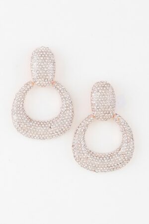 Bejeweled Hoop Drop Earrings with Sparkling Stones