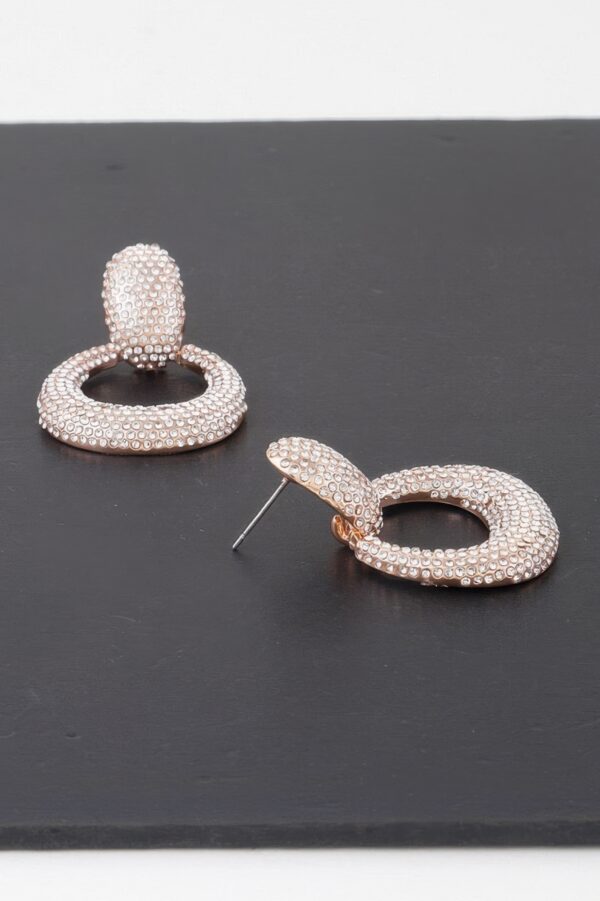 Bejeweled Hoop Drop Earrings with Sparkling Stones