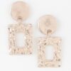 Ripple Box Frame Earrings – Square Ripple Disc