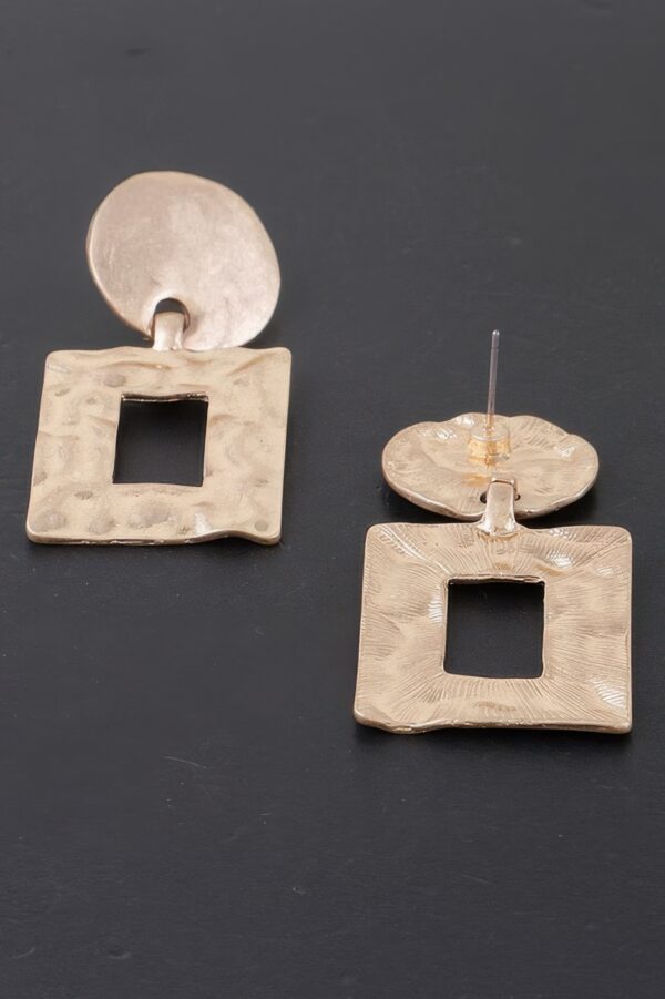 Ripple Box Frame Earrings – Square Ripple Disc