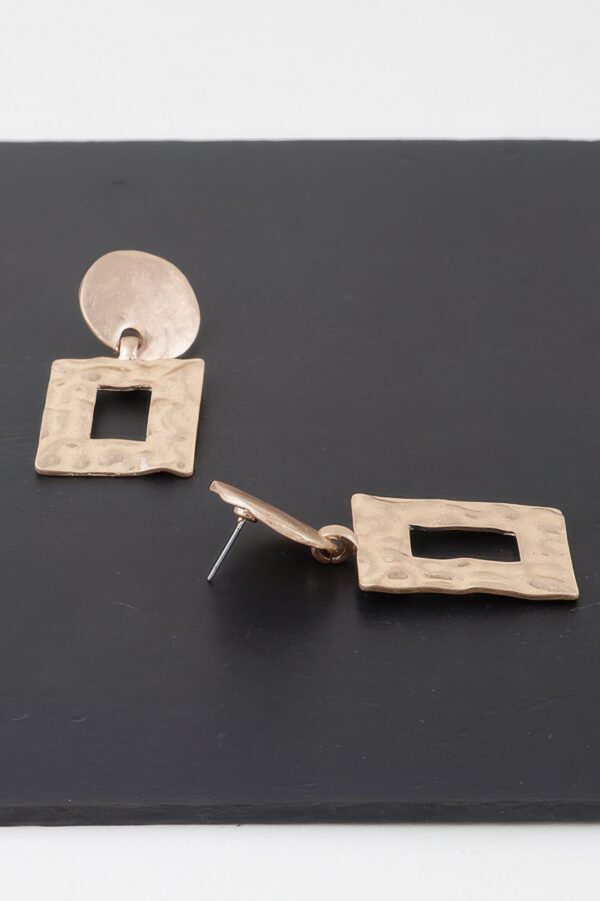 Ripple Box Frame Earrings – Square Ripple Disc